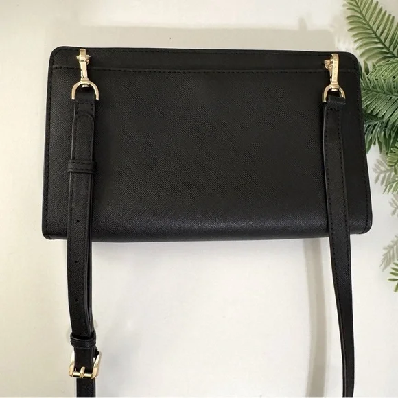 Michael Kors MK Black Crossbody Bag with Gold Accents LIKE NEW - Picture 9 of 15